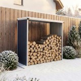 Suport pentru lemne de foc Kalmar din otel galvanizat, antracit, 158x80x152 cm