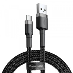 Cablu Date si Incarcare USB-A - USB-C Baseus Cafule, 18W, 3m, Gri CATKLF-UG1 foto