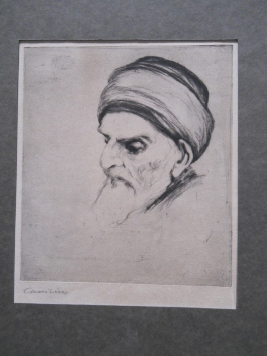 Gravura, Richard Canisius &quot;Tatar din Dobrogea cu turban&quot;,39,7x27 cm coala