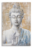 Cumpara ieftin Tablou decorativ, Face Buddha Light -B, Mauro Ferretti, 80 x 120 cm, canvas imprimat si pictat/lemn de pin, multicolor