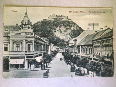 Deva 1926 - Strada Regina Maria, Hotel Orient, magazin Hirsch, cetatea foto