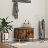 vidaXL Bancă pentru hol cu pernă cu ușă Stejar fumuriu 60 x 38 x 46 cm 891524