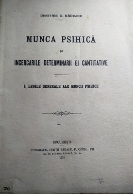 Munca psihică și &amp;icirc;ncercările determinării ei cantitative foto