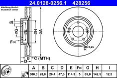 ATE 24.0128-0256.1 Disc frana