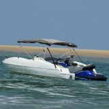 VidaXL Parasolar Bimini 4 arcuri pereți din plasă 243x(170-182)x137 cm