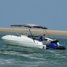 Parasolar Bimini 4 arcuri pereți din plasă 243x(170-182)x137 cm foto