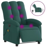Cumpara ieftin Fotoliu electric de masaj rabatabil, verde inchis, textil