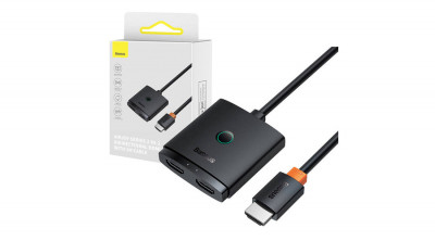 Baseus HDMI kapcsolhat&amp;oacute; 1m k&amp;aacute;bellel Fekete foto