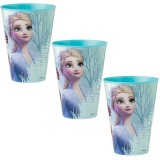 Set 3 Pahare din Plastic cu Frozen, fara BPA, 430 ML, Multicolor