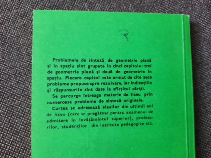 Probleme de sinteza geometrie plana si in spatiu GH SIMIONESCU RF22/4