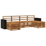 vidaXL Set Canapele Exterior 6 Piese Lemn Masiv Acacia Natural Rezistent Vreme Gradina