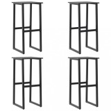 Scaune bar 4 buc. negru 38x38x80 cm otel vopsit electrostatic