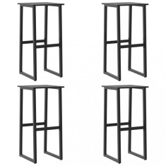 Scaune bar 4 buc. negru 38x38x80 cm otel vopsit electrostatic foto