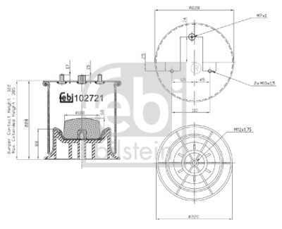 FEBI BILSTEIN 102721 Burduf, suspensie pneumatica foto