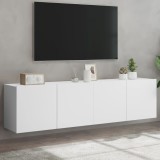 VidaXL Comodă TV de perete, 2 buc. alb, 80x30x41 cm