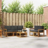 vidaXL Set de canapele de exterior cu pernă 6 pcs Natural și Antracit 3366000