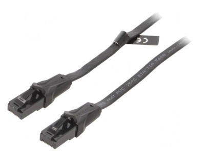 Patch cord U/UTP Cat6 PVC Negru 1m foto