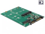 Convertor SATA 22 pini la 1 x M.2 NGFF + 1 x mSATA, Delock 62670
