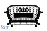 Grila tip RS cu lac negru, potrivita pentru Audi Q5 2012-2015, cu deschideri pentru senzori de parcare Performance AutoTuning
