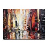 Tablou pictat manual, Impreuna spre o alta dimensiune, 80x60cm ulei pe panza in cutit efect 3D