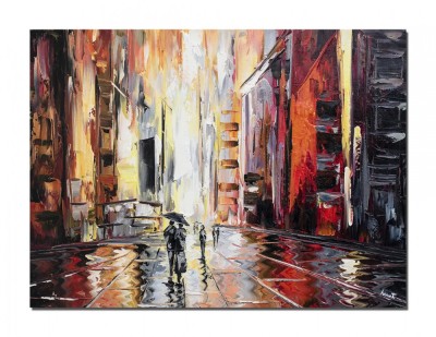 Tablou pictat manual, Impreuna spre o alta dimensiune, 80x60cm ulei pe panza in cutit efect 3D foto