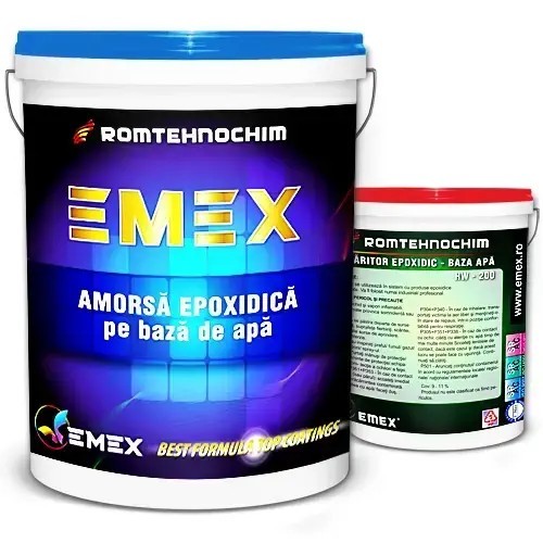 Pachet Amorsa Epoxidica Emulsionata &ldquo;Emex&rdquo; - Transparent - Bid. 10 Kg + Intaritor 1.20 Kg