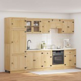 vidaXL Dulap cu sertar cu raft cu ușă 9 pcs Miere Lemn de pin masiv 3392650