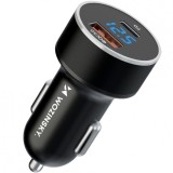 Incarcator Auto WZK WDCCAC, 36W, 3A, 1 x USB-A - 1 x USB-C, Negru, Universal