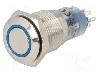 Intrerupator anti-vandalism, ON-ON, &Oslash;16mm, ONPOW - LAS2-GQF-22ZE/B/12VDC