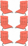 Set 6 Perne sezut/spatar pentru scaun de gradina sau balansoar, 50x50x55 cm, culoare orange, Palmonix