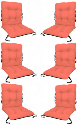 Set 6 Perne sezut/spatar pentru scaun de gradina sau balansoar, 50x50x55 cm, culoare orange foto