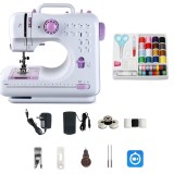 Set masina de cusut, SINBINTA, Accesorii incluse, Iluminare LED, Pedala de picior, Doua moduri de functionare a sursei de alimentare, Dispozitiv infil
