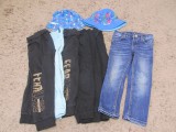 Set 5 Pantaloni Copii (104/5 Ani): Trening, Blugi Zara + 2 Căciulițe Vară/Plajă (Mărime 50)