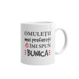 Cana alba personalizata Omuletii mei preferati imi spun Bunica, INOVATIX&reg;. 330ml