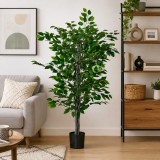 Cumpara ieftin Planta artificiala, ficus cu ghiveci, verde, 135 cm