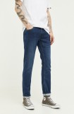 Solid jeansi barbati, culoarea albastru marin