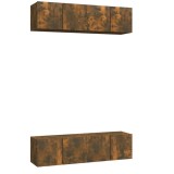 Cumpara ieftin Dulap TV de perete, 4 buc, stejar, 60x30x30 cm, lemn prelucrat