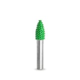 Raspel flacara 9,5 mm coada 6mm, Granulatie Saburr ASPRA - VERDE