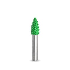 Raspel flacara 9,5 mm coada 6mm, Granulatie Saburr ASPRA - VERDE