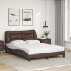 VidaXL Cadru de pat cu tăblie, maro, 140x190 cm, piele ecologică 3207997