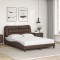 vidaXL Cadru de pat cu tăblie, maro, 140x190 cm, piele ecologică 3207997