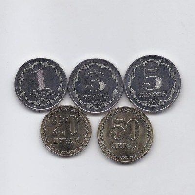 Tadjikistan lot complet monede 2023, UNC foto
