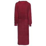 vidaXL Rochie de Noapte Roșu xxl Bumbac