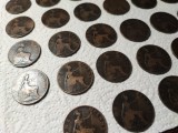Lot vintage de 28 monede de 1 penny 1900, Europa