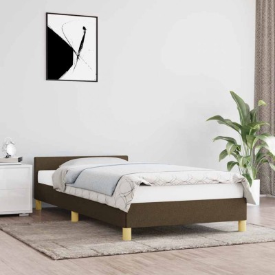 vidaXL Cadru de pat fără saltea, maro &amp;icirc;nchis, 80x200 cm, textil 347370 foto