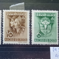 TS21 - Timbre serie Ungaria - Magyar posta 1939 612-615