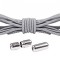 Gri Deschis - Sireturi elastice inteligente, functie NO TOUCH, Capsula Metalica, 3MM, MODERATE, SIRETILA