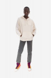 Adidas Originals hanorac de bumbac femei, culoarea bej, cu glugă, cu model IB7453-cream