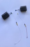 Set 2 monturi de pescuit pe rauri cu cosulet feeder,pescuit de finete cu power gum si impletitura treccia,90-100gr, Monturi speciale