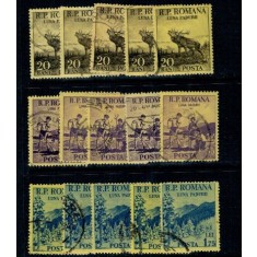 Romania 1954 - Luna padurii, lot 5 serii stampilate